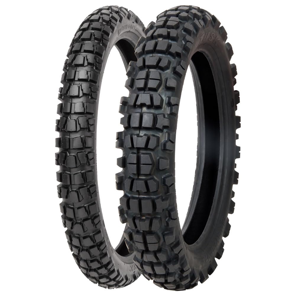 Tusk Waypoint Adventure Motorcycle Tire Set ¨C 90/90-21 Front & 130/90-17 Rear (68R) Tube Type
