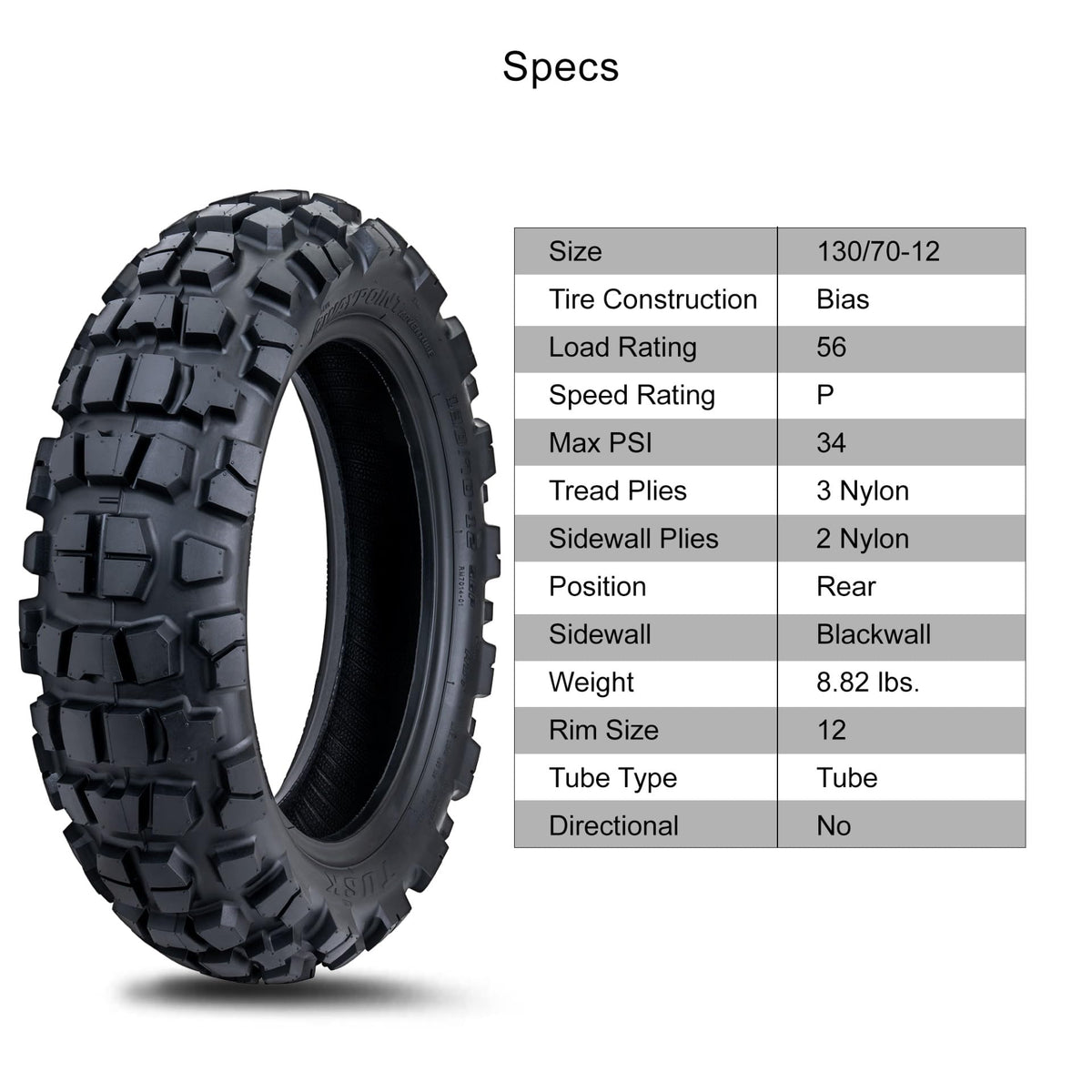 Tusk Waypoint Adventure Motorcycle Tire Set ¨C 90/90-21 Front & 130/90-17 Rear (68R) Tube Type