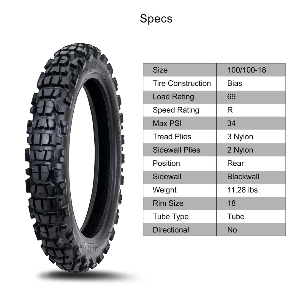 Tusk Waypoint Adventure Motorcycle Tire Set ¨C 90/90-21 Front & 130/90-17 Rear (68R) Tube Type