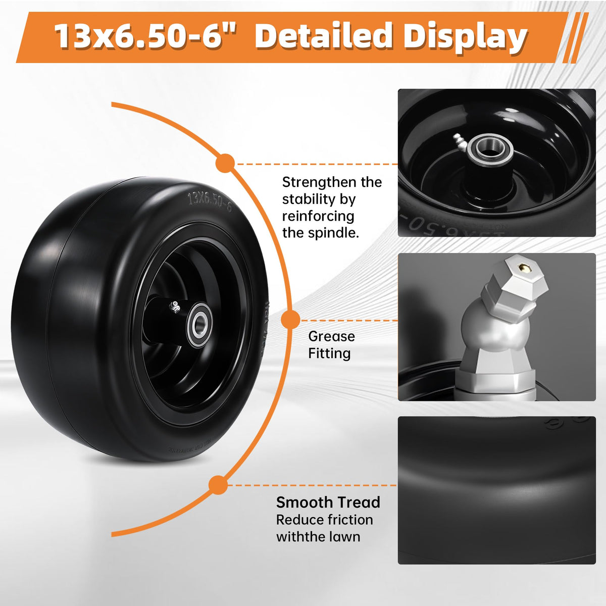 2-Pack 20x10.00-8 Tubeless Lawn Mower Rear Tire and Wheel Assembly, 4-Ply.