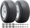 2PCS 13x6.50-6 Flat Free Lawn Mower Tires, 13" Solid Tire and Wheel