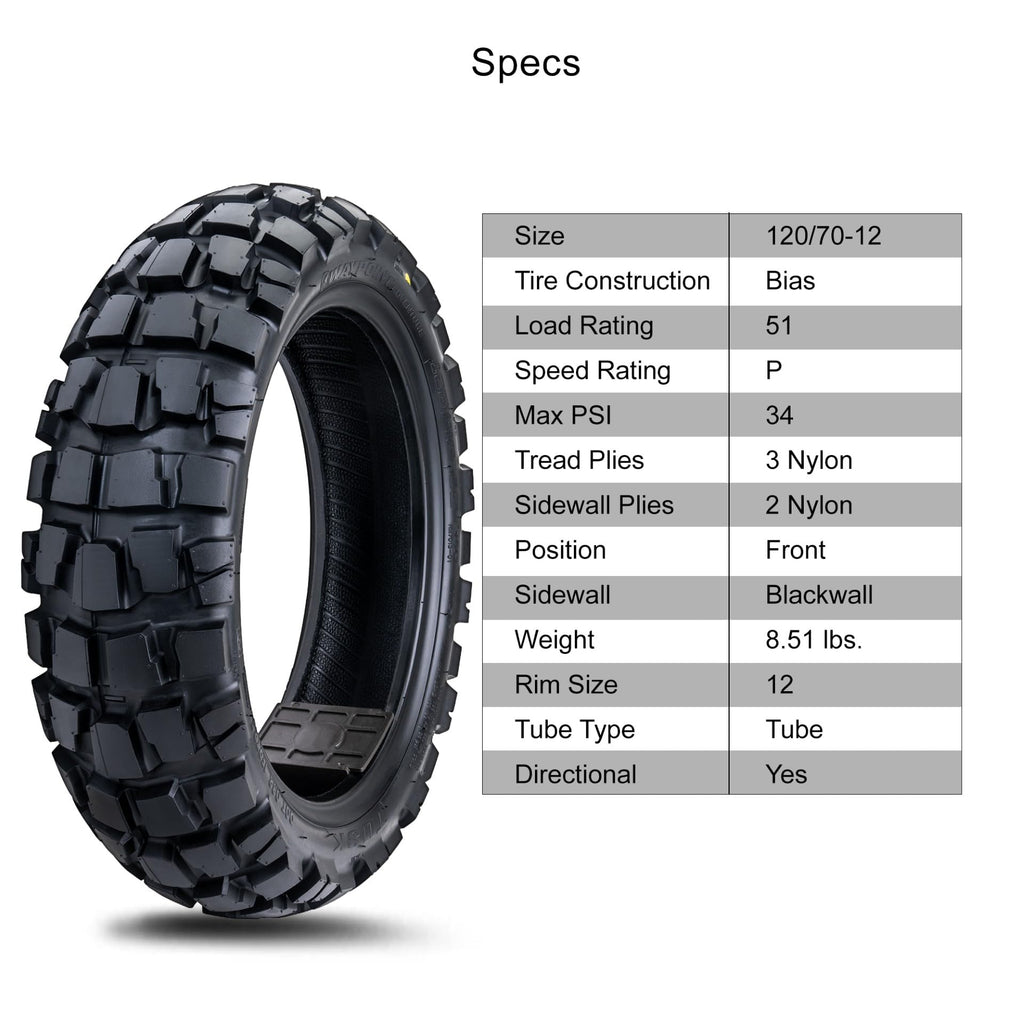 Tusk Waypoint Adventure Motorcycle Tire Set ¨C 90/90-21 Front & 130/90-17 Rear (68R) Tube Type
