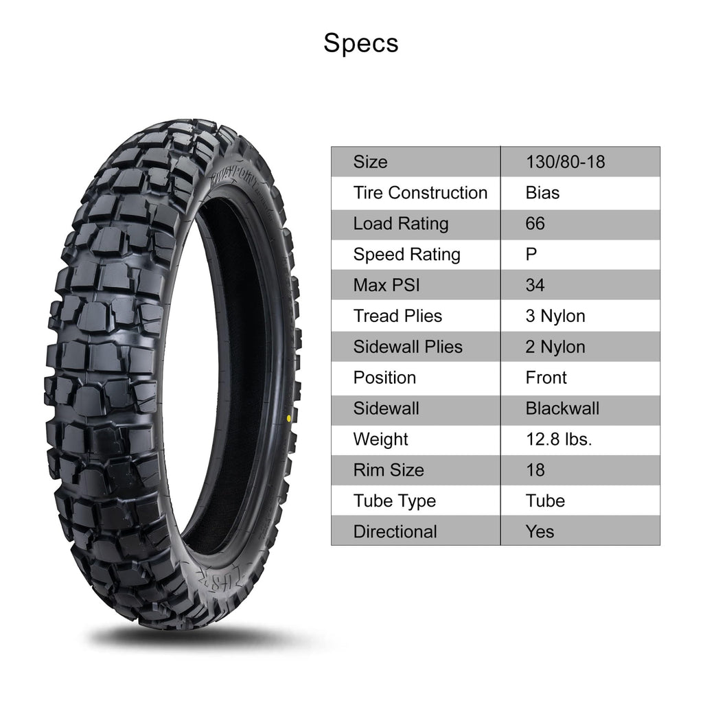 Tusk Waypoint Adventure Motorcycle Tire Set ¨C 90/90-21 Front & 130/90-17 Rear (68R) Tube Type