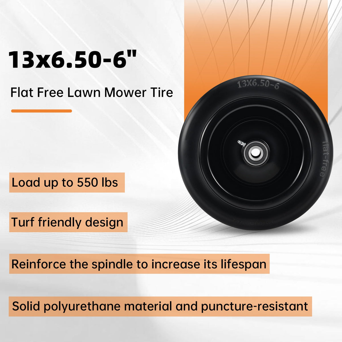2-Pack 20x10.00-8 Tubeless Lawn Mower Rear Tire and Wheel Assembly, 4-Ply.