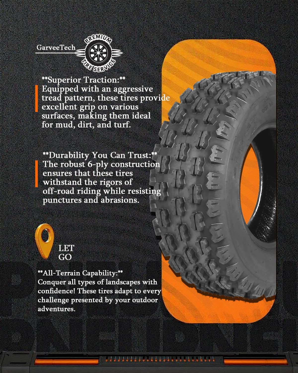 Set of 2-18x9.50-8, 4PR All-Terrain ATV/UTV Tires Tubeless